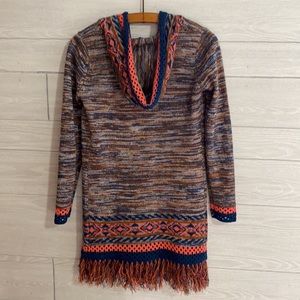Boho duster cardigan with fringe. Size M